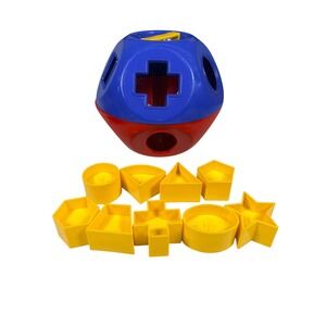 Tupperware Shape-O Ball Toy 1960s Red Blue Yellow Vintage Shape Sorter